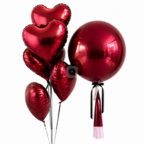 Romantic Heart & Round Foil Balloon Decoration Set