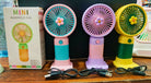 Mini Flower Portable Handheld Fan – USB Rechargeable Cooling Desktop Fan