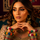 Meenakari Hoop Jhumka