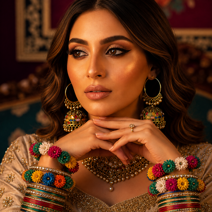 Meenakari Hoop Jhumka