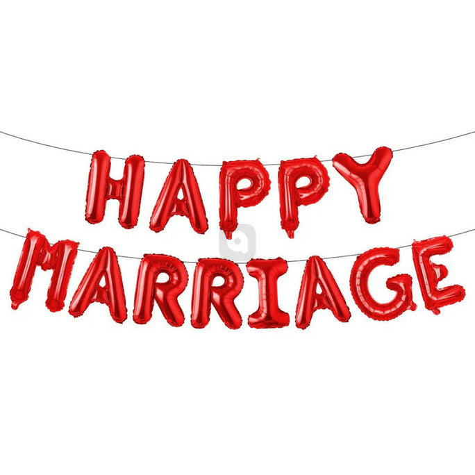 Happy Marriage Foil Letter Balloon Banner