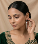 Elegant Silver Crystal Sphere Tassel Earrings for Women - Sparkly Ball Dangle Earrings with Huggie Hoop Clasp
