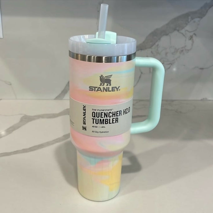 Premium Stanley Quencher H2.O flowstate Stainless Steel 40 Oz insulated Cup, Tumbler, keep Drink hot and cold for certain hours
