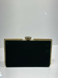 Rhinestone Trimmed Velvet Formal Clutch Bag for Women - Elegant Luxury Evening & Party Purse