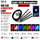 Mobile App Control Bike and Car Interior Ambient Atmosphere Light RGB Foot Light Backlight DC 12V LED Decorative Lamp