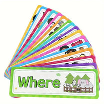 Educational Flashcards 16-Pcs English Grammar Question Words Paper Material Classroom Decor Teacher Teaching Aids School Supplies for Kindergarten