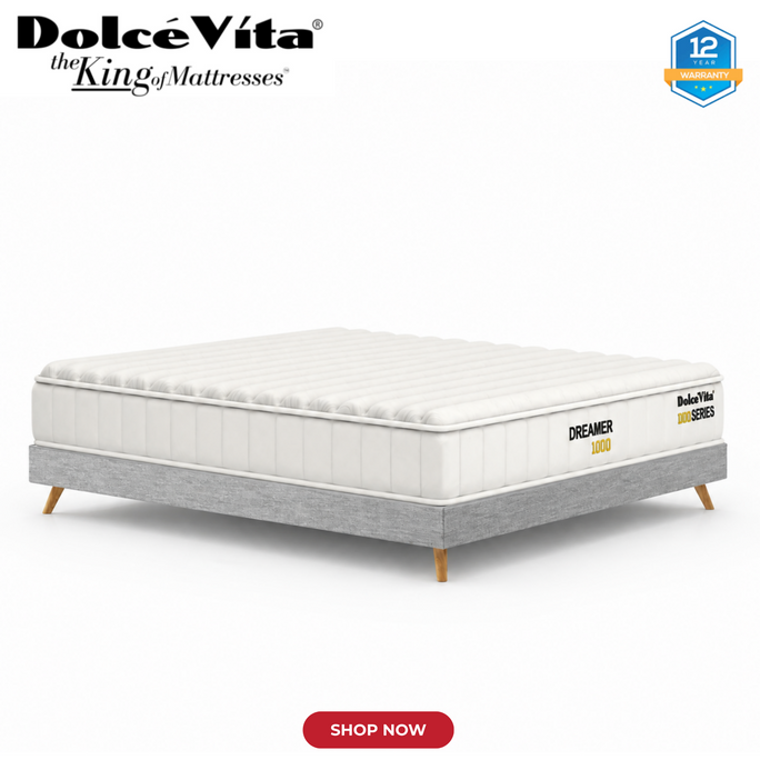 Dolce Vita Dreamer 1000 Pocket Spring Mattress Standard | 12 Years Brand Warranty