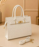 Embossed Croco Top Handle Handbag for Women - Premium Textured Shoulder & Crossbody Bag