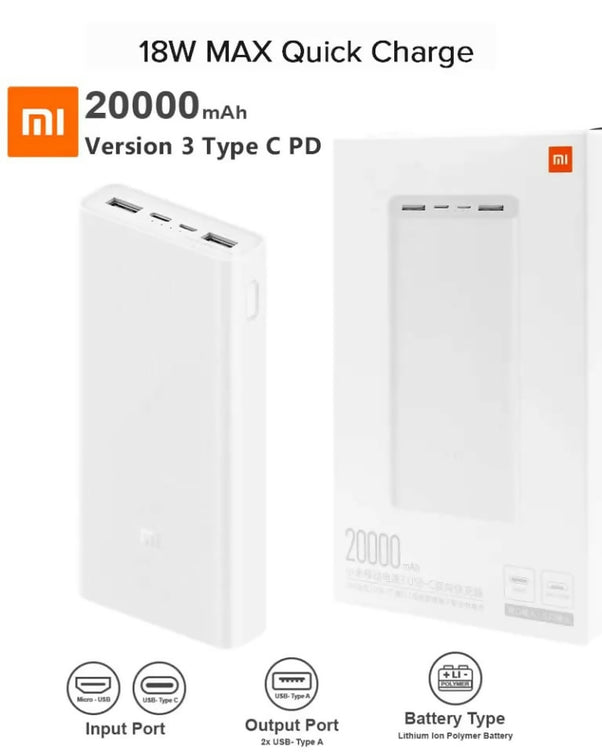 Xiaomi Mi Power Bank 20000mAh 18W/22.5W Fast Charging