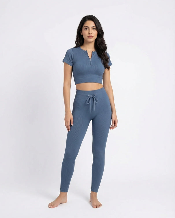 Sajiero Activewear Set - Zen Fit - Sky Blue