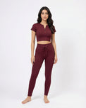 Sajiero Activewear Set - Zen Fit - Maroon