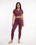 Sajiero Activewear Set - Zen Fit - Burgundy