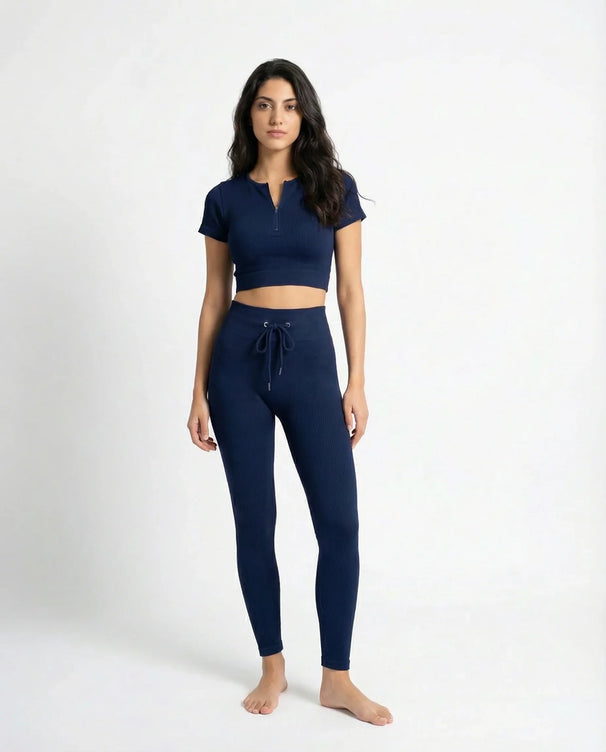 Sajiero Activewear Set - Zen Fit - Navy Blue