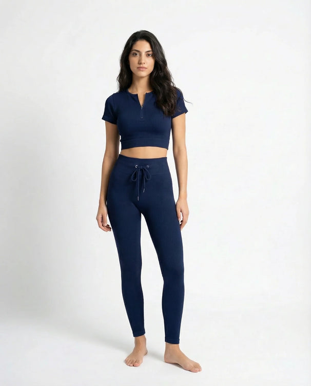 Sajiero Activewear Set - Zen Fit - Navy Blue