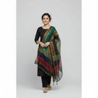 3 Pieces Unstitched Katan Silk Plain Shirt & Trouser With Organza Lining Dupatta For Womens & Girls