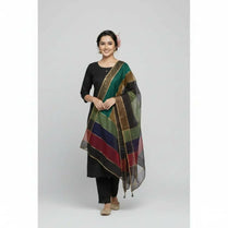 3 Pieces Unstitched Katan Silk Plain Shirt & Trouser With Organza Lining Dupatta For Womens & Girls