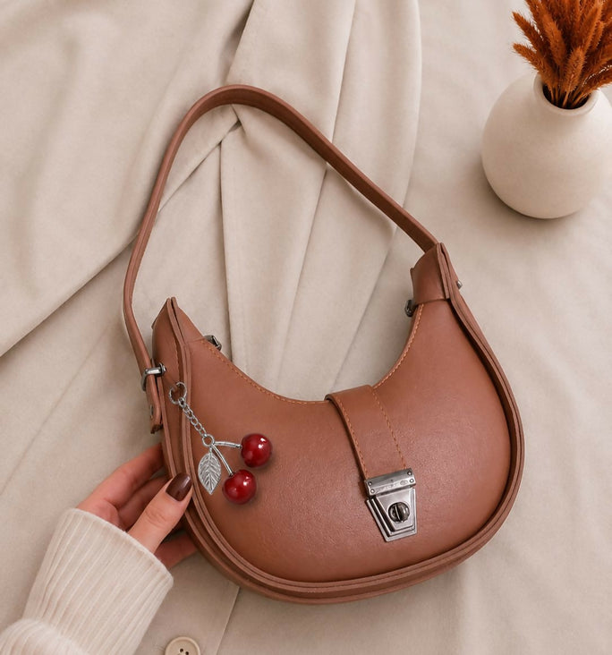 Half Moon Shoulder Bag for Women - Premium Textured Hobo Handbag for Everyday Style