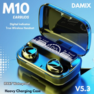 Original M10 TWS Bluetooth Earbuds Wireless Earphones, Bluetooth 5.1 Headphones, Hi-Fi Stereo Sound, 9D Noise Reduction, IPX7 Waterproof Headset with Large Capacity 3500mAh LED Display Charging Case/Powerbank & Mic Connectivity: