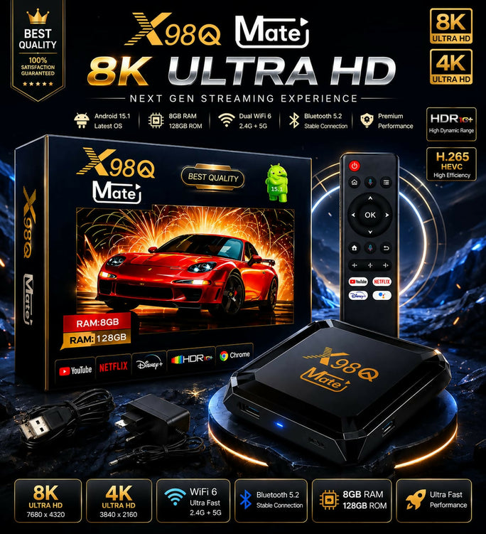 X98Q Mate Android TV Box 8GB/128GB 8K