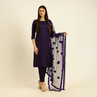 Unstitched 3 Piece Collection Katan Silk Plain Shirt & Trouser With Net Dupatta For Women Dress for women