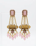 Elegant Turkish Manjus Long Drop Earrings for Women - Traditional Antique Style Filigree Hanging Earrings with Pearl Accents