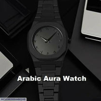 Original Arabic Aura Waterproof Wrist Watch: Trending Matte Finish Luxury Timepiece for Men & Boys special Premium Arabic Aura Watch 2026 watch: Luxury Minimalist Design with Butterfly Clasp & Fiber Chain for Men