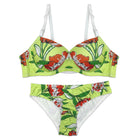 Sajiero Padded Bra Set - Green Floral