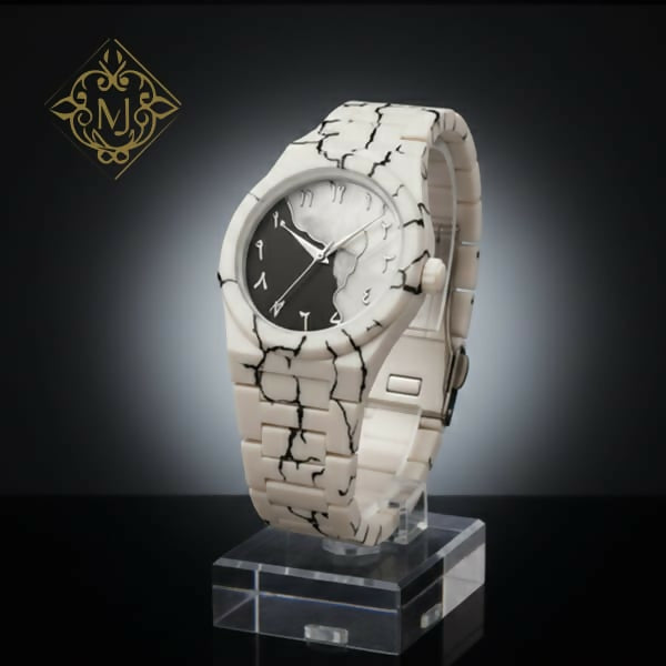 PACK OF 2 PCS Original Arabic Aura Waterproof Wrist Watch: Trending Matte Finish Luxury Timepiece for Men & Boys special Premium Arabic Aura Watch 2026 watch: Luxury Minimalist Design with Butterfly Clasp & Fiber Chain for Men