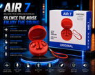 AIR 7 True Wireless Earbuds with ANC/ENC Active Noise Cancellation, Bluetooth 5.3 Headphones, Crisp Clear Calls, Touch Control, Long Battery Life, Waterproof Immersive Sound Earphones White , Black , Red , Orange