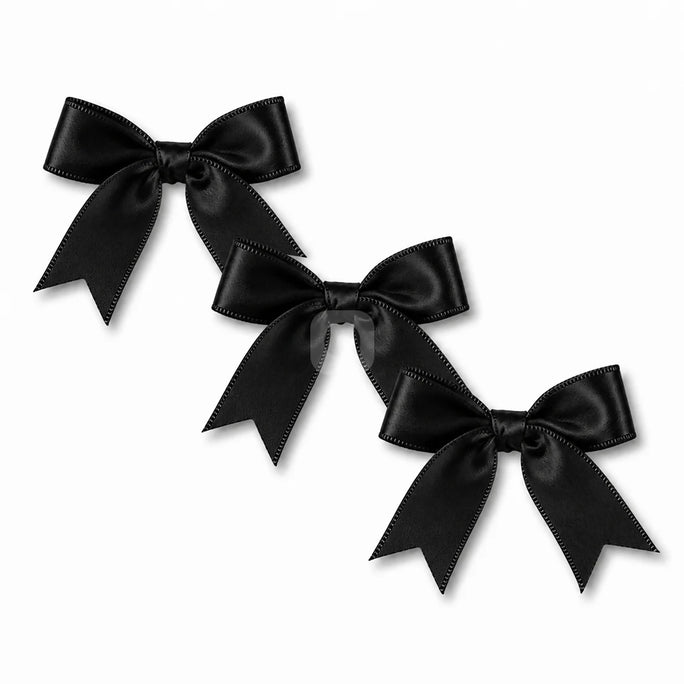 Black Pack of 6 Satin Bows