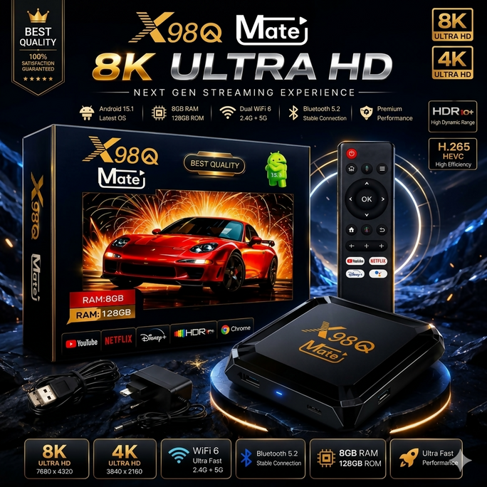 X98Q Mate Android TV Box 8GB/128GB 8K