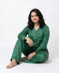 Sajiero Silk PJ Set- Cherry Green