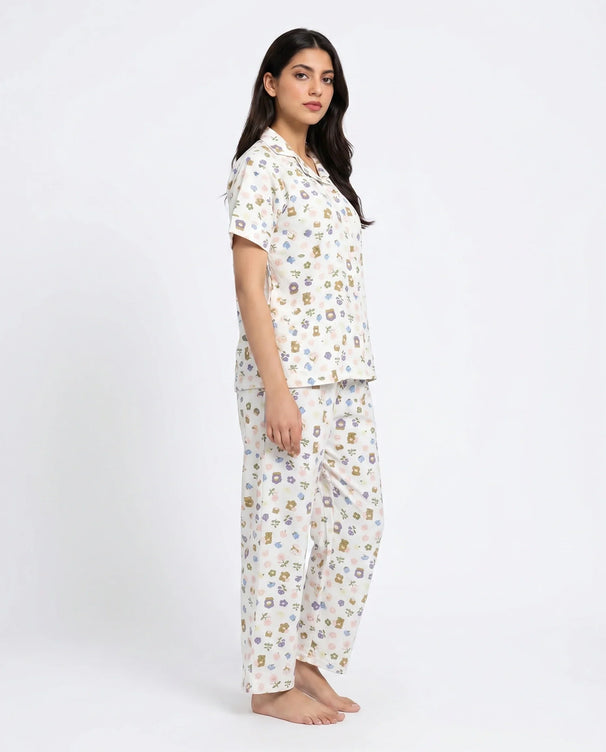 Sajiero Summer Crinkled Pajama Suit - Pastel Ease