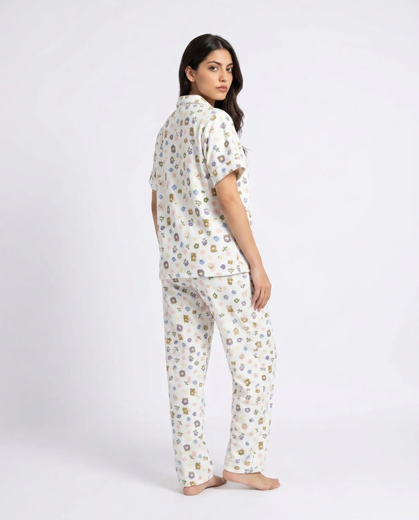 Sajiero Summer Crinkled Pajama Suit - Pastel Ease