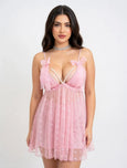 Sajiero Babydoll Lingerie  - Novera - Pink