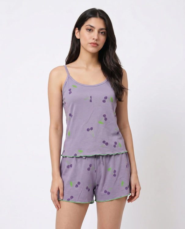 Sajiero Cami Set - Cherry Breeze - Purple
