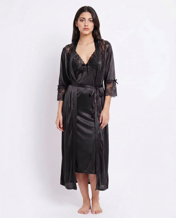Sajiero Gown Set - Orvella - Black