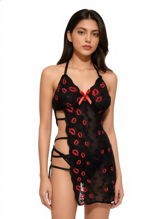 Sajiero Babydoll Lingerie  - Velisse Kiss - Black