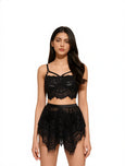 Sajiero Babydoll Lingerie  - Aurelia - Black
