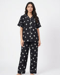 Sajiero Linen Pajama Suit - Pawsette - Black