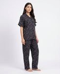 Sajiero Linen Pajama Suit - Florine - Black