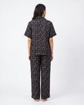 Sajiero Linen Pajama Suit - Florine - Black