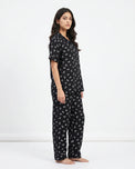Sajiero Linen Pajama Suit - Bowelle - Black