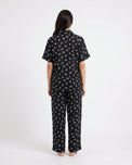 Sajiero Linen Pajama Suit - Bowelle - Black