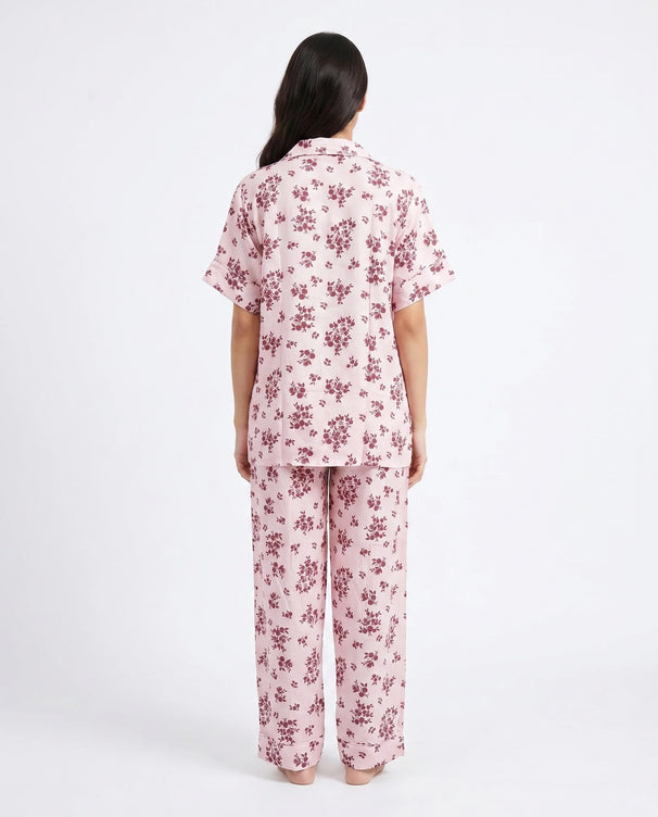 Sajiero Linen Pajama Suit - Rosina