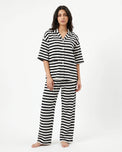 Sajiero Summer Loungewear Set - Monroe Stripe - Black