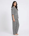 Sajiero Summer Loungewear Set - Monroe Stripe - Black