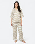 Sajiero Summer Loungewear Set - Monroe Stripe - Peach