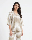 Sajiero Summer Loungewear Set - Monroe Stripe - Peach