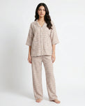 Sajiero Summer Loungewear Set - Monroe Stripe - Brown